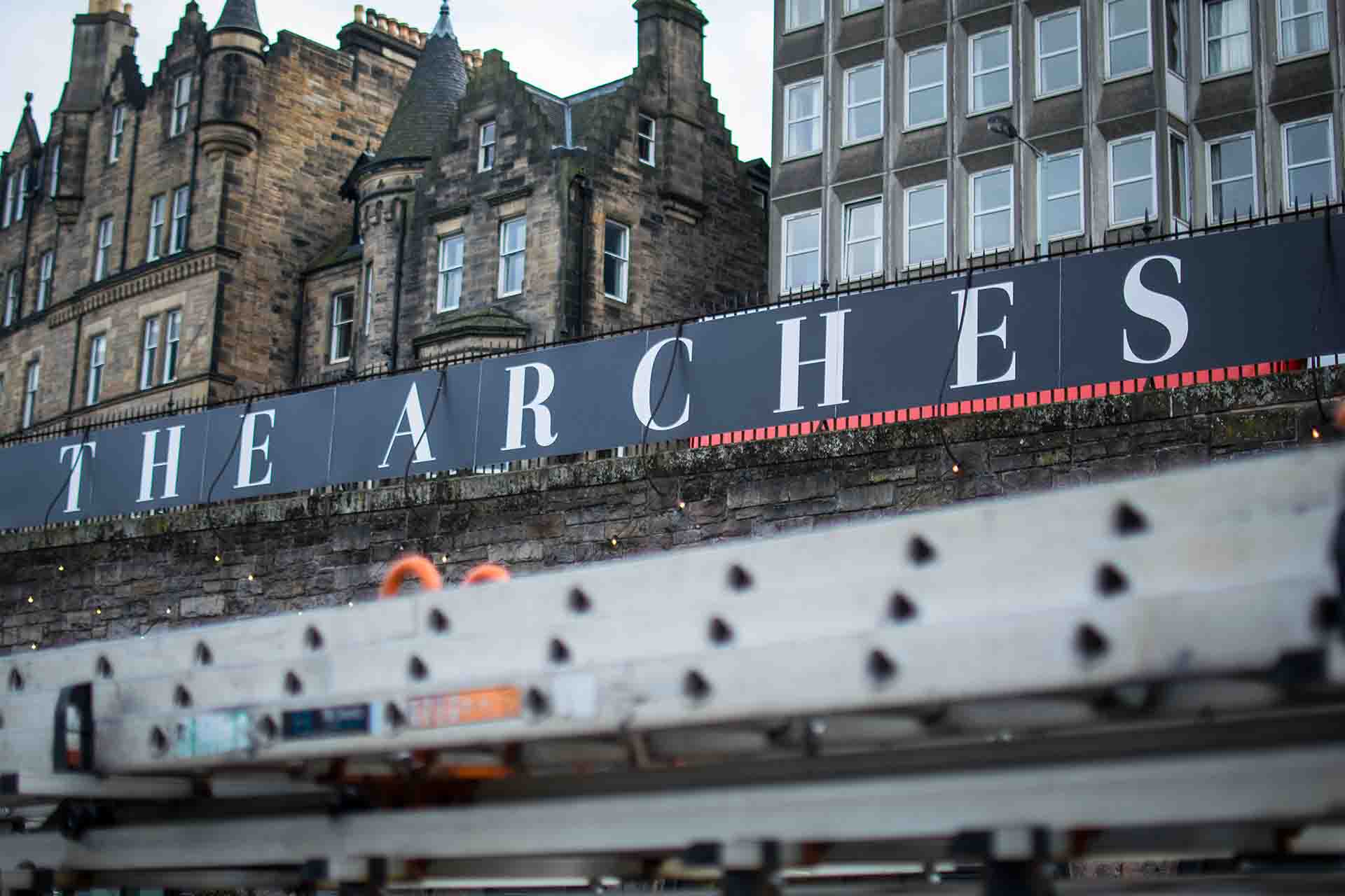 arches hoarding board signage edinburgh city centre