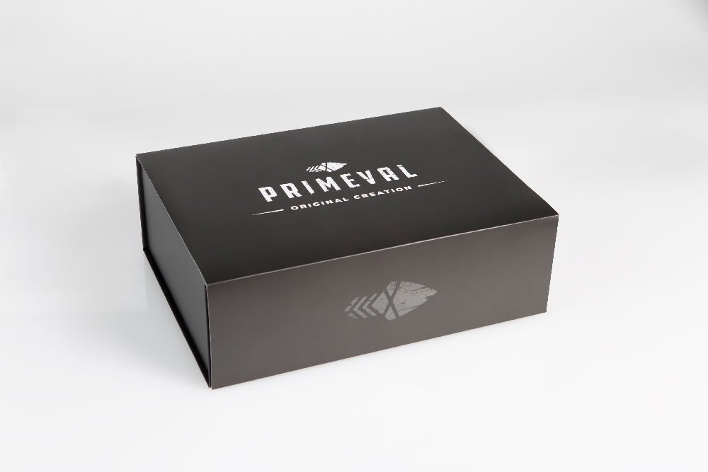 sleek black box packaging