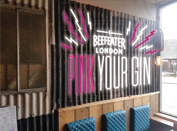 internal signage design for beefeater london