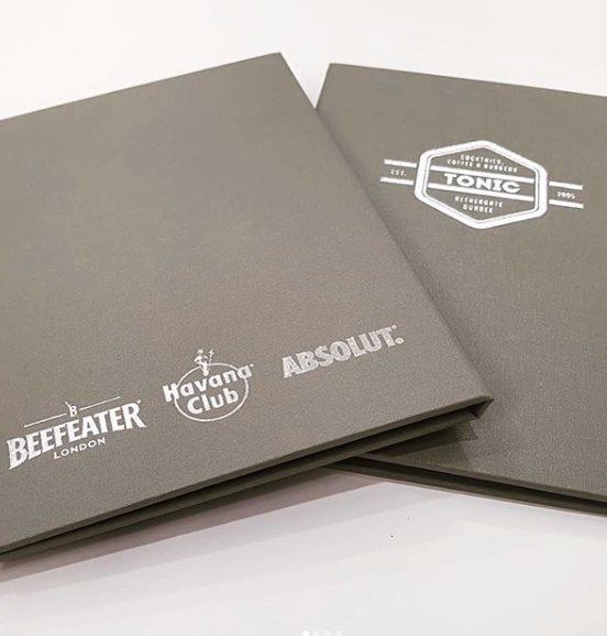 embossed printed menus